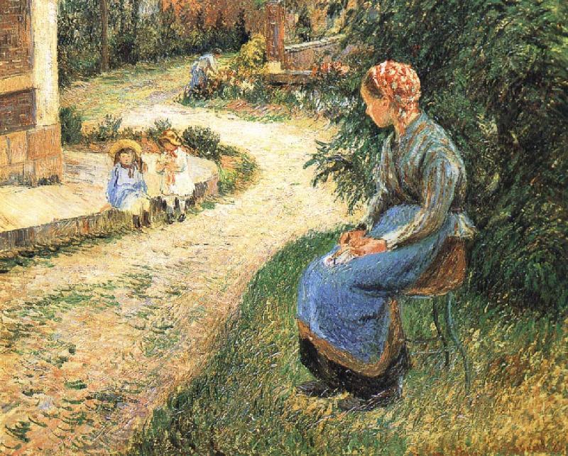 Camille Pissarro Sitting in the garden of the maids Sweden oil painting art